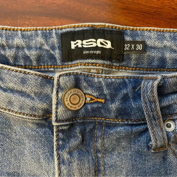 RSQ Men’s Classic Blue  Medium Wash Denim Jeans slim Straight 32x30 - Picture 2 of 8